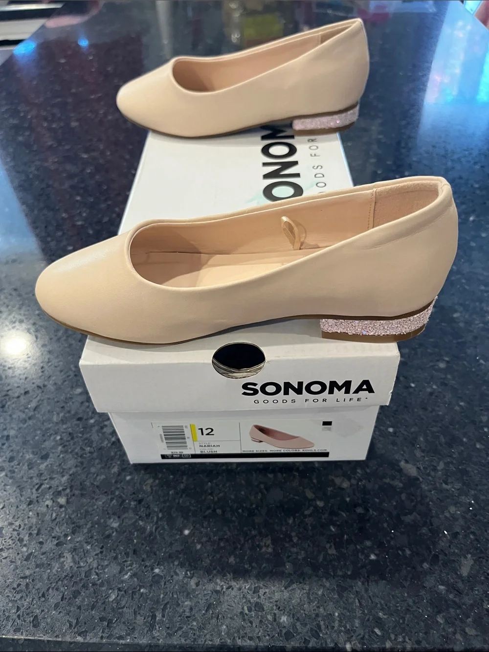 Sonoma Nude/Tan Girls' Ballet Flats - Slip-On Dress Shoes